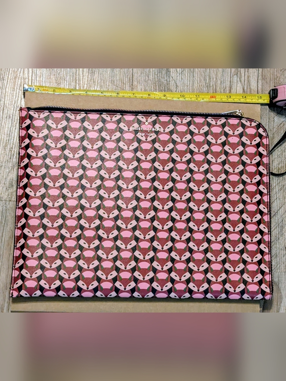 kate spade Lmtd. 2020 GeoFox Pink Brown FoxPrint Laptop 15x11